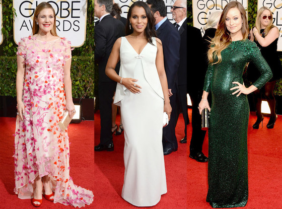 Kerry Washington, Olivia Wilde, Drew Barrymore, Golden Globes Baby Bumps Kerry Washington, Olivia Wilde, Drew Barrymore, Golden Globes Baby Bumps